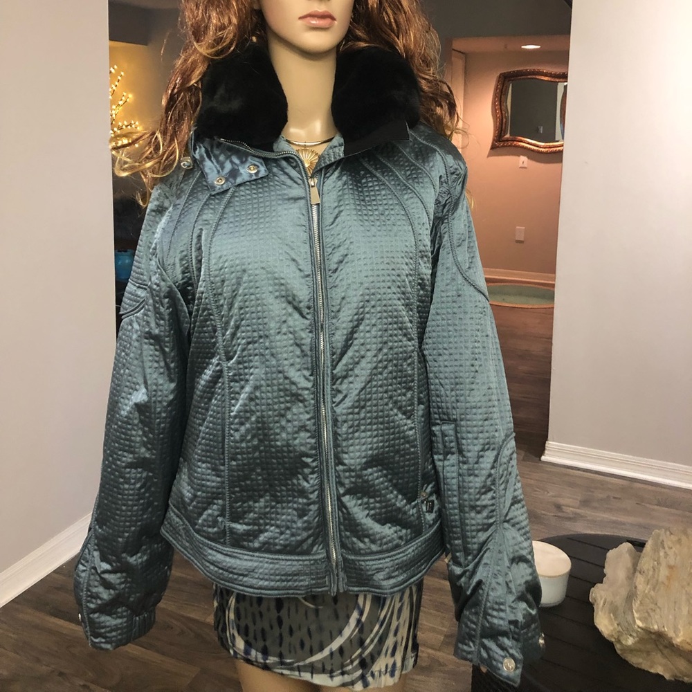 Nils Mettalic blue Ski Jacket Sz 12 stunning!
